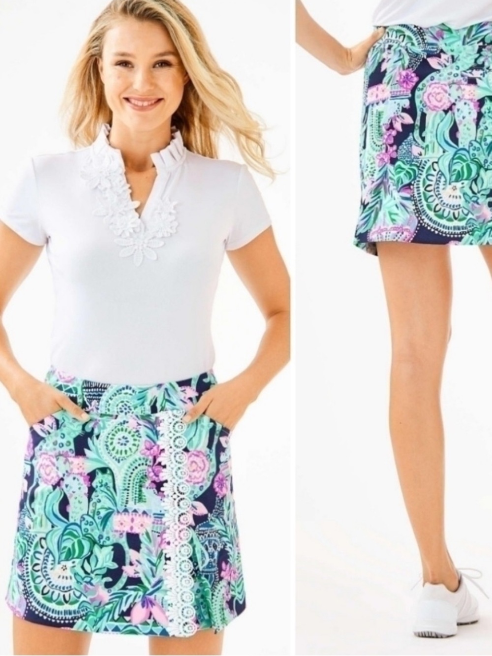 NWT Lilly Pulitzer UPF 50 Fairway Performance DAPHNE Golf Skort LOOKIN SHARP - 2
